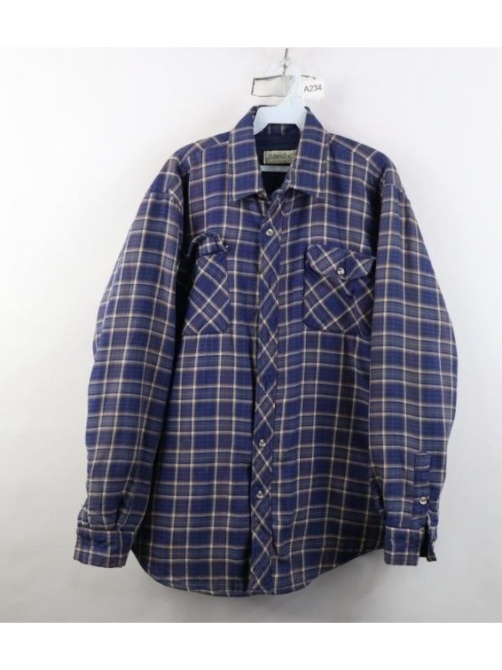 Vintage 90s Streetwear Mens Large Distressed Quilted Flannel Button Shirt Jacket